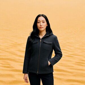 Braetan Full Zip Wool Blend Hooded Jacket Size Medium